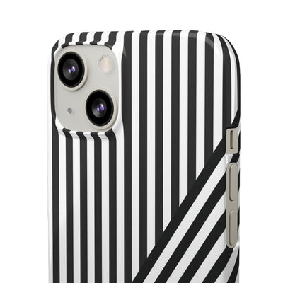 Aesthetic Black White Stripes Cute Phone Case Sleek Snap - For iPhone 17 Pro Max iPhone 16 Pro iPhone 15 Iphone 14 Plus 13 Pro 12 11 10 Gift - Studio40ParkLane
