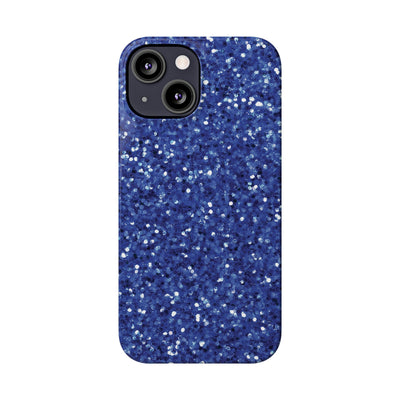 Slim Blue Muted Faux Play on Glitter Effect Cute Phone Cases for Iphone 16 Pro Max | iPhone 15 Case | iPhone 15 Pro Max Case, Iphone 14, Iphone 14 Pro Max, Iphone 13 12 11 8 7