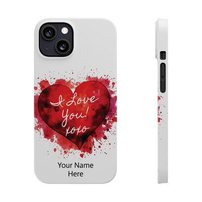 Slim Custom Personalized Valentine Love Gift for Her Cute Phone Cases for Iphone 16 Pro Max | iPhone 15 Case | iPhone 15 Pro Max Case, Iphone 14, 13, 12, 11, 10, 8, 7