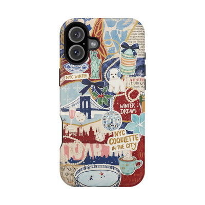 New York Winter Coquette Collage Tough Magsafe Cute Phone Cases for Iphone | iPhone 17 Pro Max Case, Iphone 16, Iphone 15 14 13 12 11 10 9