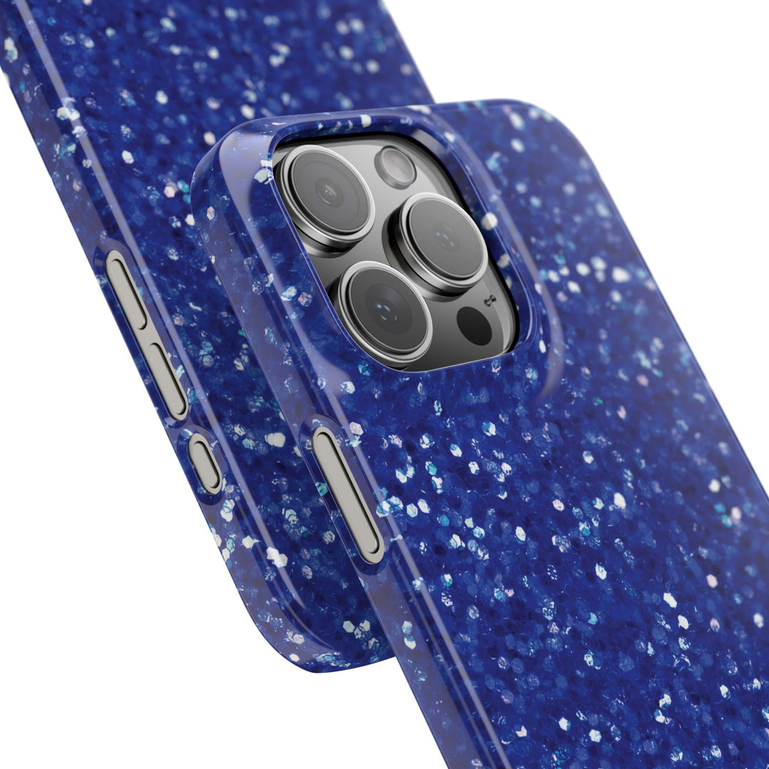 Slim Blue Muted Faux Play on Glitter Effect Cute Phone Cases for Iphone 16 Pro Max | iPhone 15 Case | iPhone 15 Pro Max Case, Iphone 14, Iphone 14 Pro Max, Iphone 13 12 11 8 7 - Studio40ParkLane