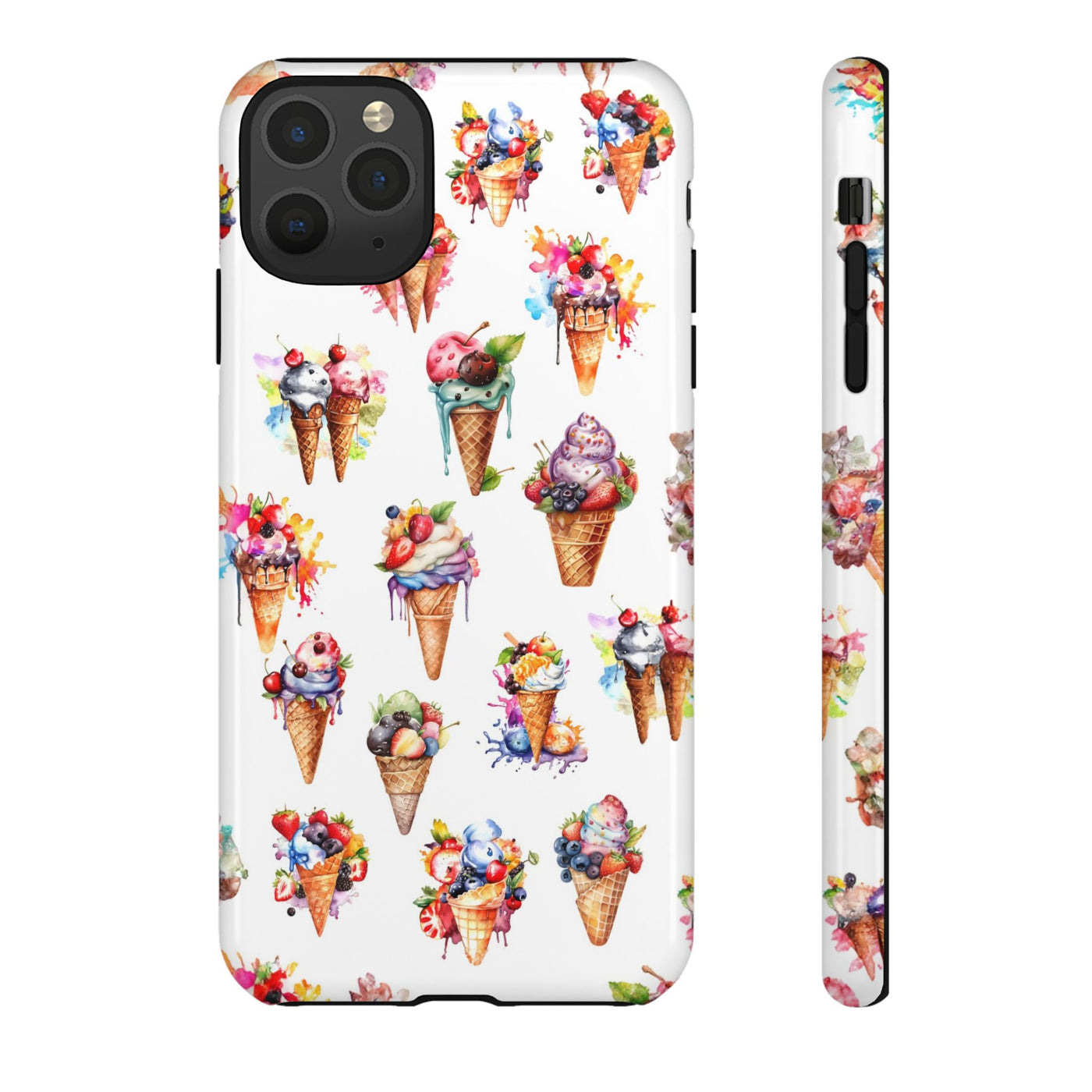 Impact Resistant, Summer Icecream, Cute Phone Cases for Samsung S24, S23, S22, S21, IPhone 15 pro, Iphone 14 pro, Iphone 13 IPhone 12, Iphone 11