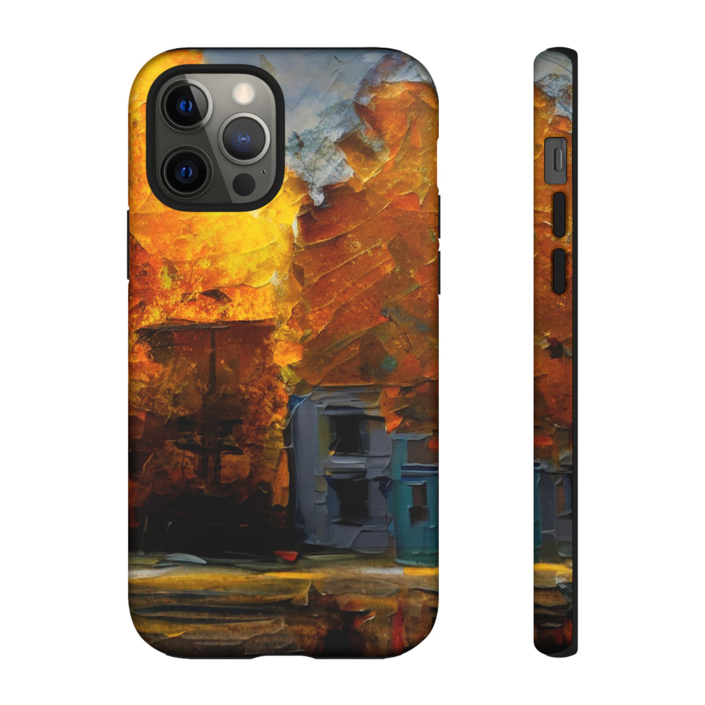 Impact Resistant, Fall Leaves Oil Painting, Cute Phone Cases for Samsung S24, S23, S22, S21, IPhone 15 pro Iphone 14 pro Iphone 13 IPhone 12 Iphone 11