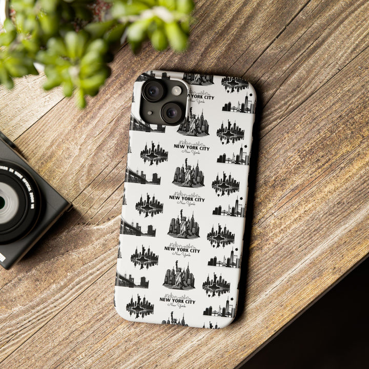 Slim New York Skyline Collage Coquette Gift for Her Cute Phone Cases for Iphone 16 Pro Max | iPhone 15 Case | iPhone 15 Pro Max Case, Iphone 14, Iphone 14 Pro Max, Iphone 13 12 11 8 7 - Studio40ParkLane