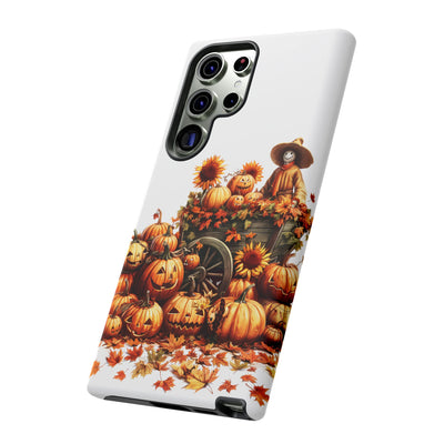 Impact Resistant, Fall Leaves Scarecrow, Cute Phone Cases for Samsung S24, S23, S22, S21, IPhone 15 pro Iphone 14 pro Iphone 13 IPhone 12 Iphone 11