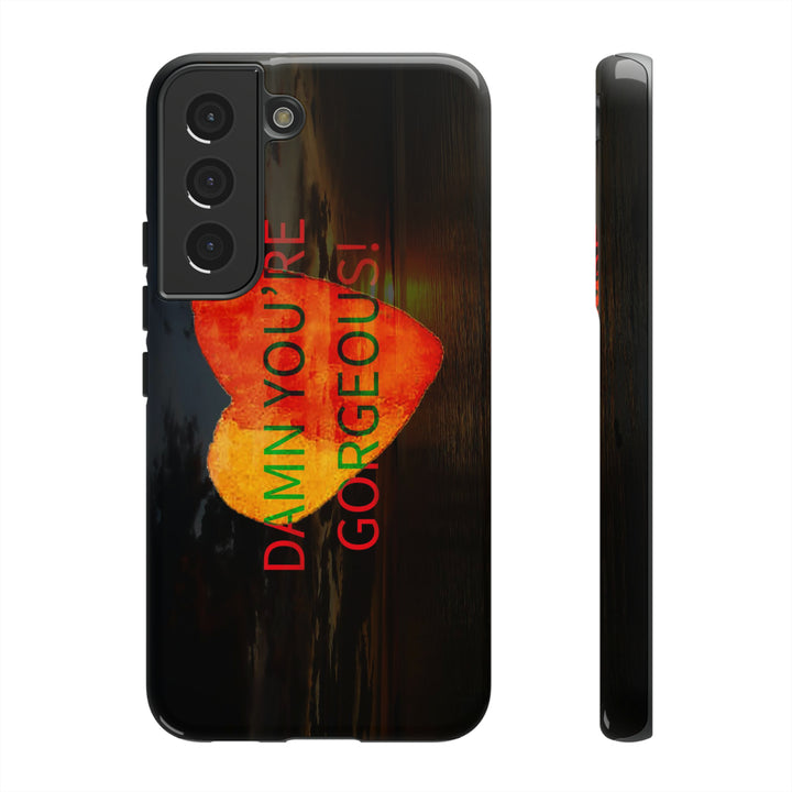 Cute Samsung Phone Case | Aesthetic Samsung Phone Case | Sunset Heart | Galaxy S23, S22, S21, S20 | Luxury Double Layer | Cool - Studio40ParkLane
