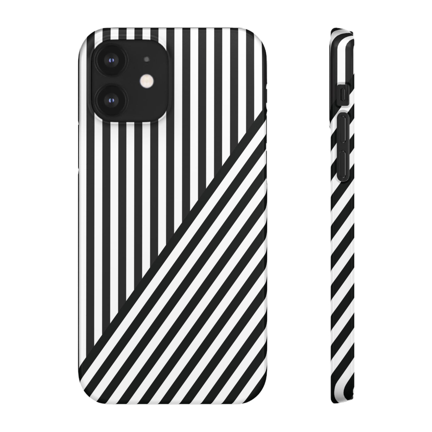 Aesthetic Black White Stripes Cute Phone Case Sleek Snap - For iPhone 17 Pro Max iPhone 16 Pro iPhone 15 Iphone 14 Plus 13 Pro 12 11 10 Gift - Studio40ParkLane