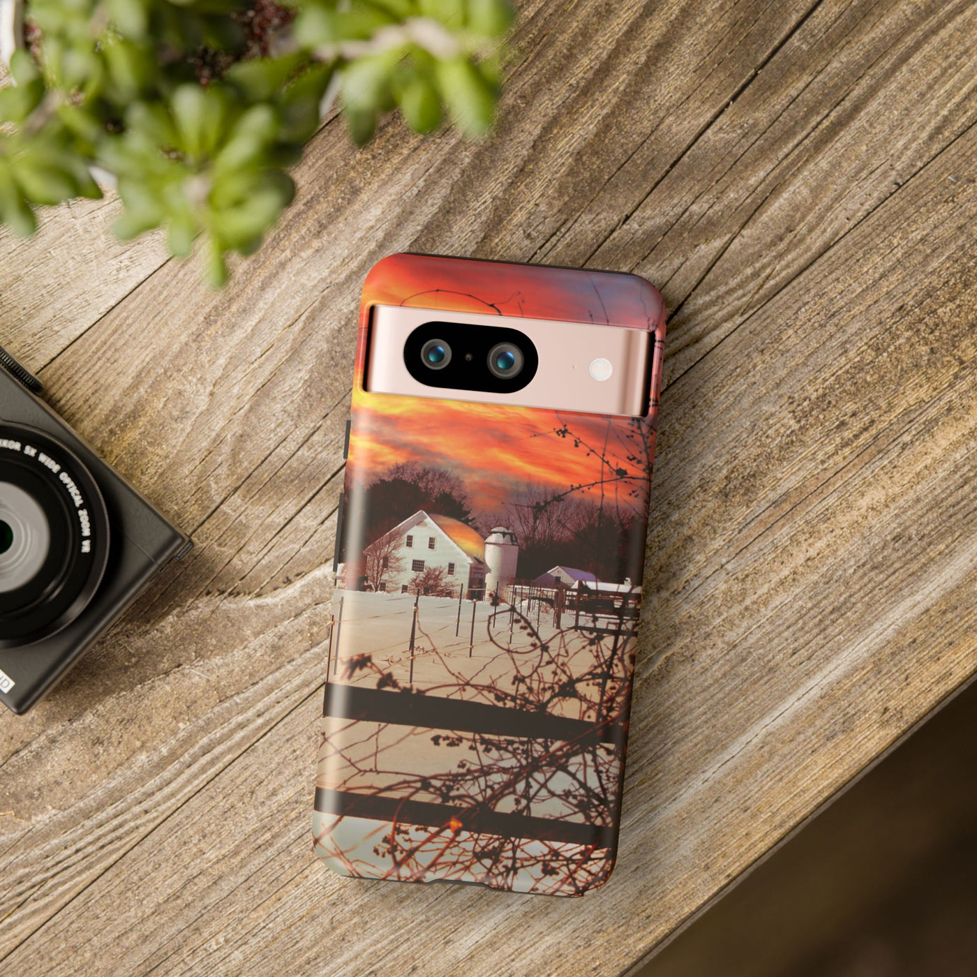 Impact Resistant, Winter Sunset Cute Phone Cases for Samsung S24, S23, S22, S21, IPhone 15 pro Iphone 14 pro Iphone 13 IPhone 12 Iphone 11