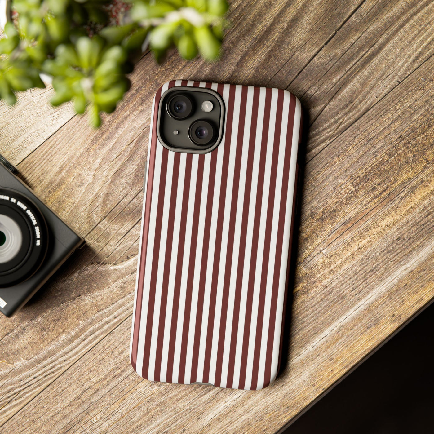Tough Premium Chocolate Stripes Phone Case Gift for Her - For Apple iPhone 16 Pro Max 16e iPhone 15 Pro iPhone Iphone 14 Plus 13 Pro 12 SE XR - Studio40ParkLane