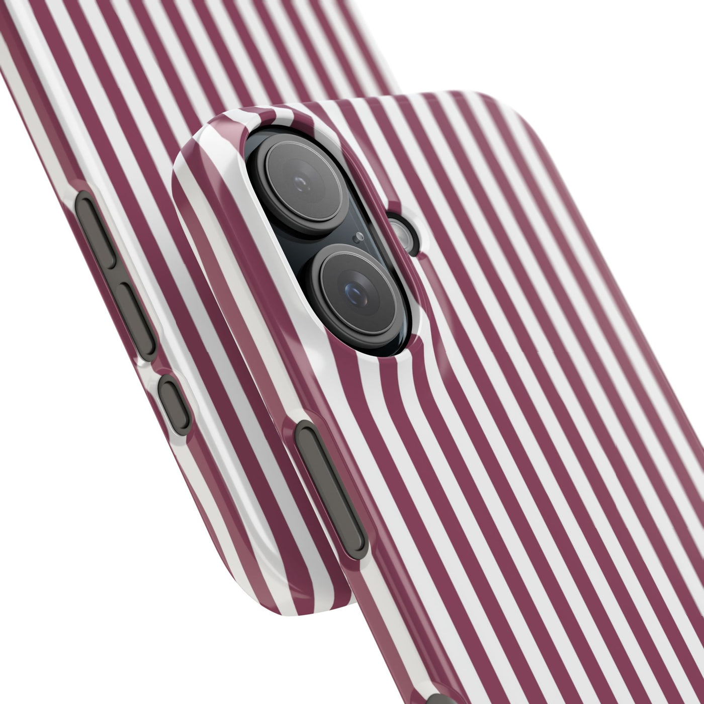 Slim Claret Red Striped Cute Phone Case for Iphone 16 - | iPhone 15 Pro Max Case | iPhone 14 Case Iphone 13 12 11 10 9 8 7 XS X Gift for Her - Studio40ParkLane