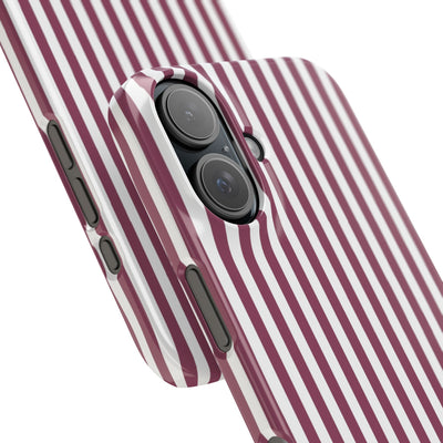 Slim Claret Red Striped Cute Phone Case for Iphone 16 - | iPhone 15 Pro Max Case | iPhone 14 Case Iphone 13 12 11 10 9 8 7 XS X Gift for Her - Studio40ParkLane
