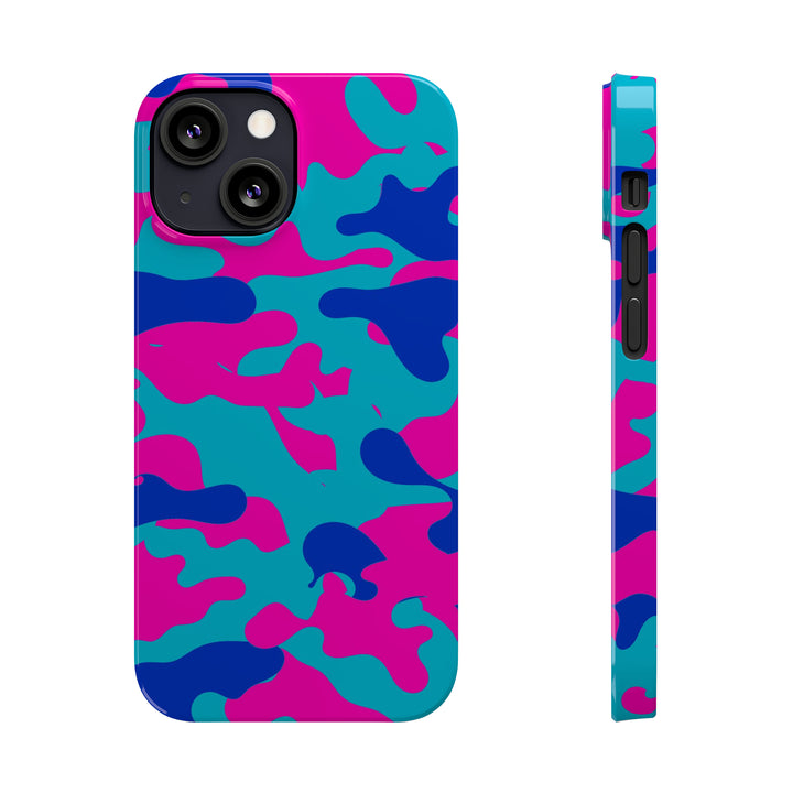 Slim Cute Phone Cases for Iphone - | iPhone 15 Case | iPhone 15 Pro Max Case, Iphone 14 Case, Iphone 14 Pro Max, Iphone 13, Blue Pink Camouflage - Studio40ParkLane