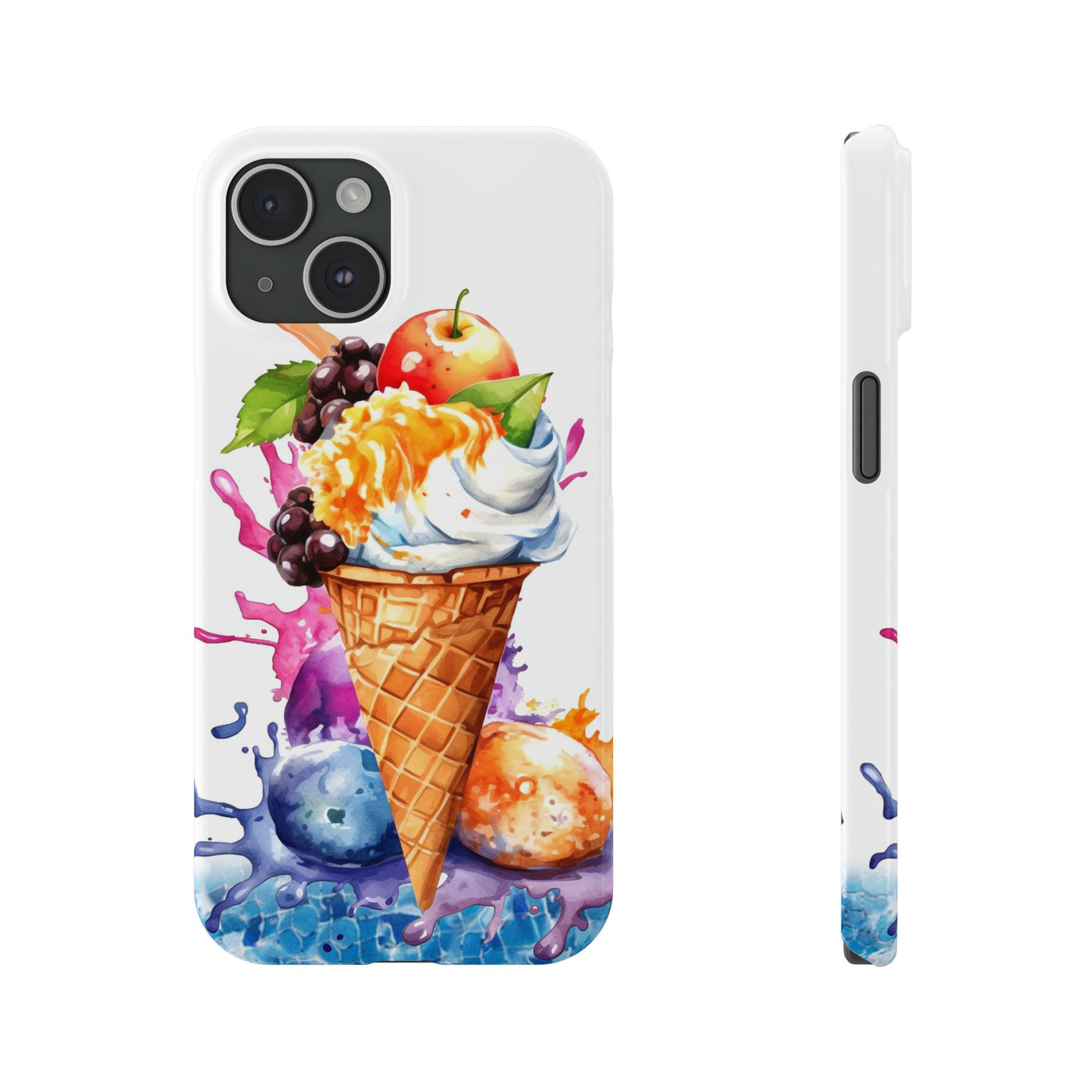 Slim Summer Ice Cream Cone Slim Cute Phone Cases for Iphone  | iPhone 15 Case | iPhone 15 Pro Max Case, Iphone 14, Iphone 14 Pro Max, Iphone 13