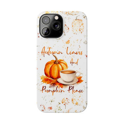 Slim Fall Leaves and Pumpkins Slim Cute Phone Cases for Iphone  | iPhone 15 Case | iPhone 15 Pro Max Case, Iphone 14, Iphone 14 Pro Max, Iphone 13