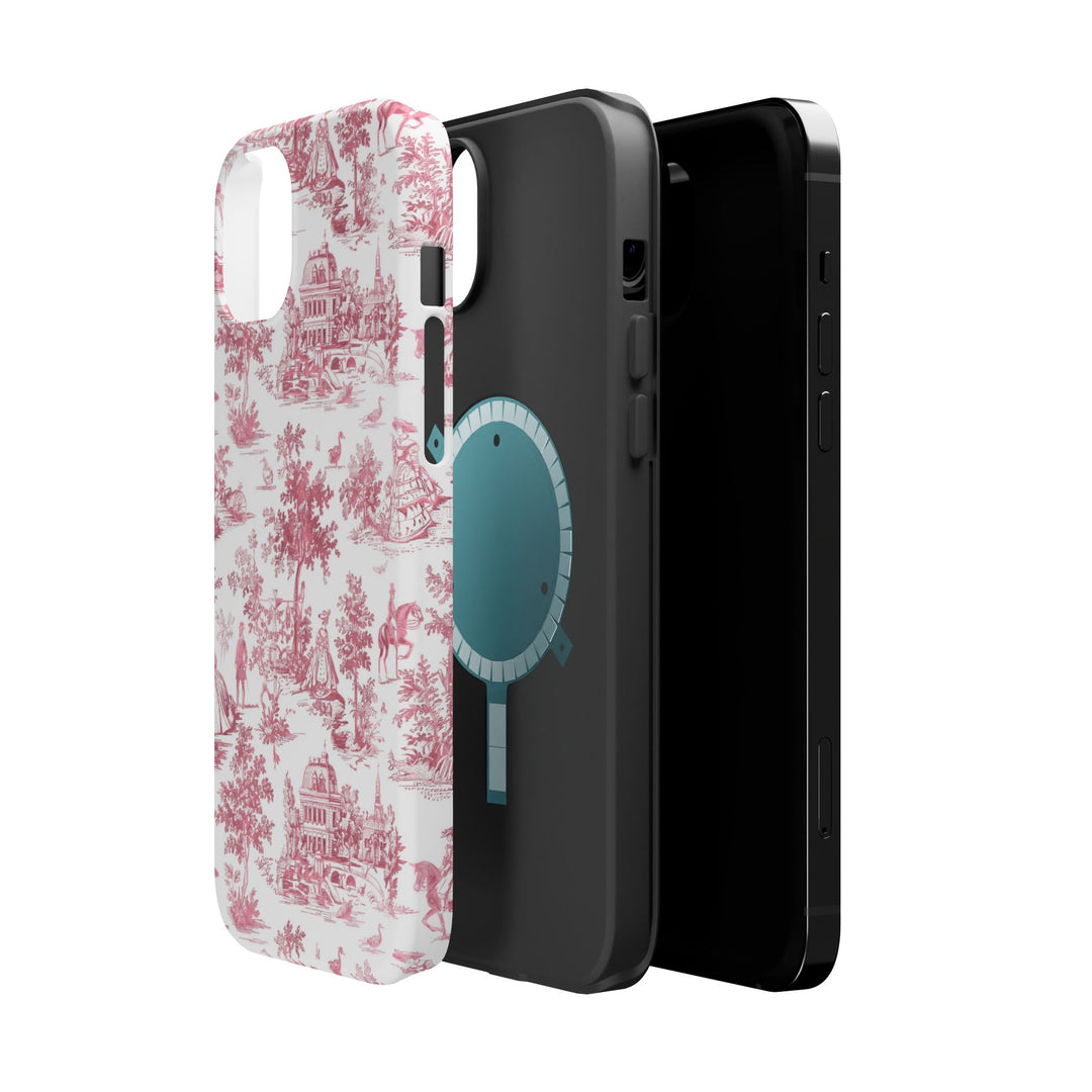 French Pink Toile Magsafe Cute Phone Case for Iphone Gift for Her, iPhone 16 Case | iPhone 15 Pro Max Case, Iphone 14, Iphone 14 Pro Max, Iphone 13, Iphone 12 - Studio40ParkLane