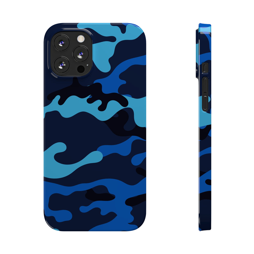Slim Cute Phone Cases for Iphone - | iPhone 15 Case | iPhone 15 Pro Max Case, Iphone 14 Case, Iphone 14 Pro Max, Iphone 13, Blue Camouflage - Studio40ParkLane