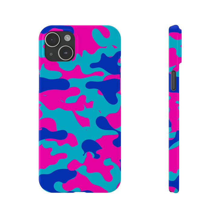 Slim Cute Phone Cases for Iphone - | iPhone 15 Case | iPhone 15 Pro Max Case, Iphone 14 Case, Iphone 14 Pro Max, Iphone 13, Blue Pink Camouflage - Studio40ParkLane