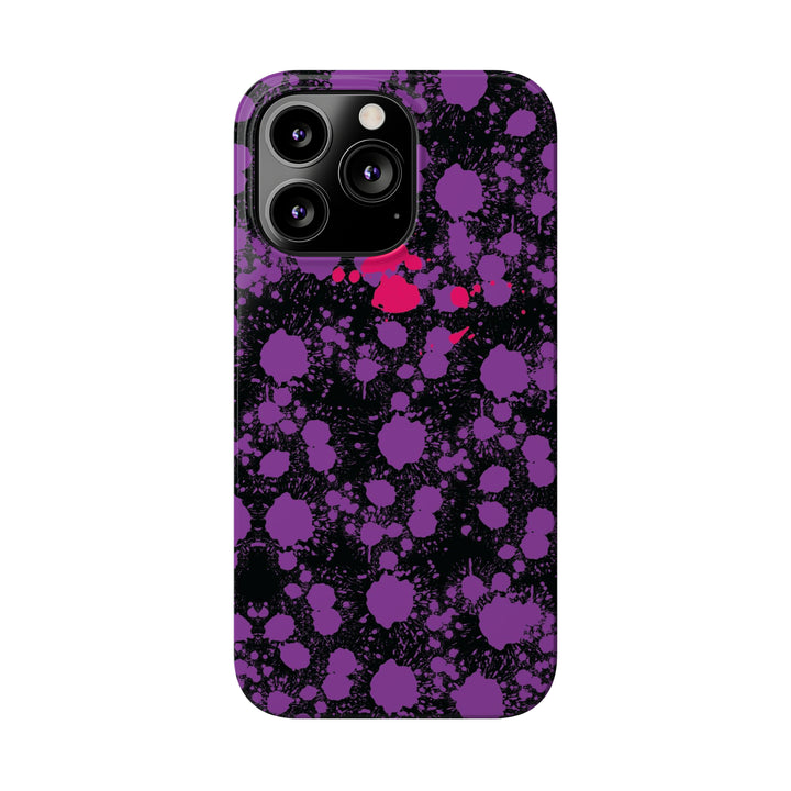 Slim Cute Phone Cases for Iphone - | iPhone 15 Case | iPhone 15 Pro Max Case, Iphone 14 Case, Iphone 14 Pro Max, Iphone 13, Purple Pink Paint Blots Splash - Studio40ParkLane
