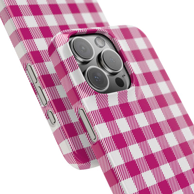 Slim Pink Gingham Gift for Her Cute Phone Cases for Iphone 16 Pro Max | iPhone 15 Case | iPhone 15 Pro Max Case, Iphone 14, 13, 12, 11, 10, 8, 7