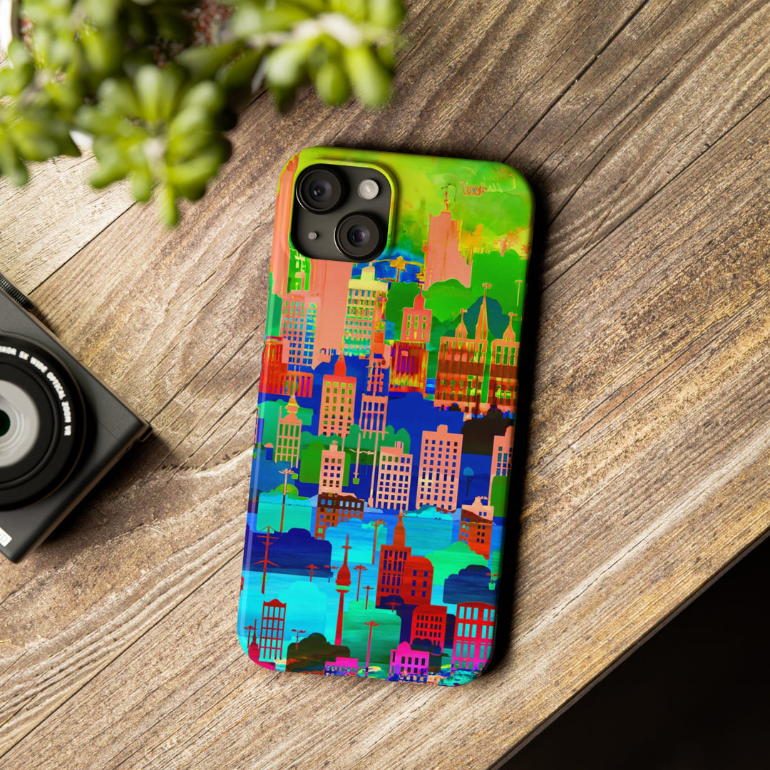 Slim Cute Phone Cases for Iphone - | iPhone 15 Case | iPhone 15 Pro Max Case, Iphone 14 Case, Iphone 14 Pro Max, Iphone 13, Summer City Skyline - Studio40ParkLane