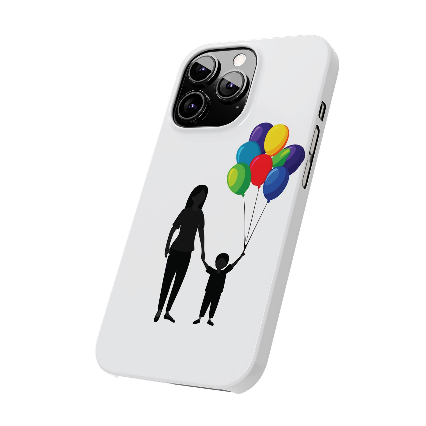 Slim Mother Child Balloons Gift for Her Cute Phone Cases for Iphone 16 Pro Max | iPhone 15 Case | iPhone 15 Pro Max Case, Iphone 14, 13, 12, 11, 10, 8, 7