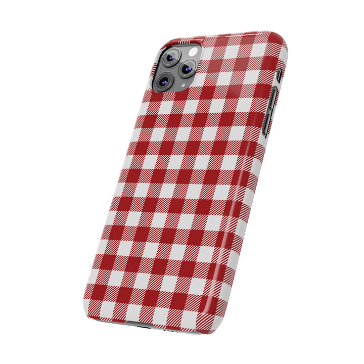 Slim Red Gingham Gift for Her Cute Phone Cases for Iphone 16 Pro Max | iPhone 15 Case | iPhone 15 Pro Max Case, Iphone 14, 13, 12, 11, 10, 8, 7 - Studio40ParkLane