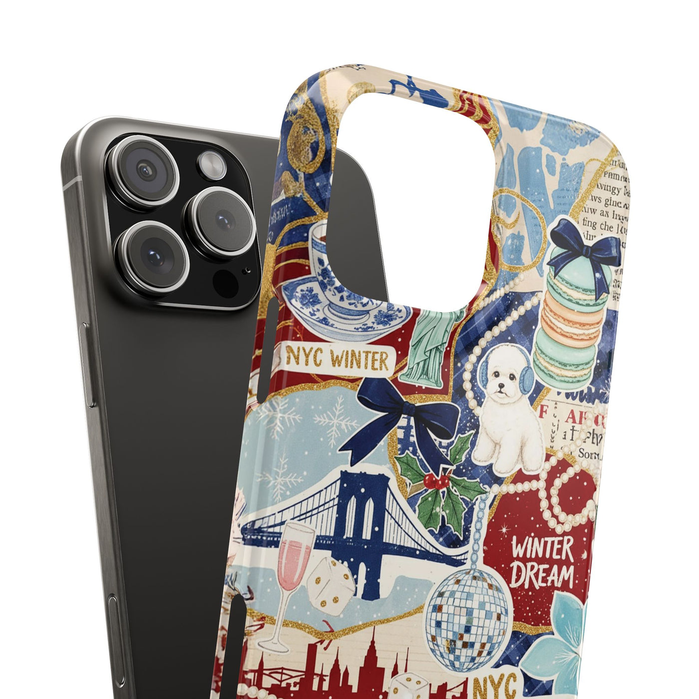 Slim New York Winter Coquette Collage Cute Phone Case for Iphone 16 - | iPhone 15 Pro Max Case | iPhone 14 Case Iphone 13 12 11 10 9 8 7 X - Studio40ParkLane