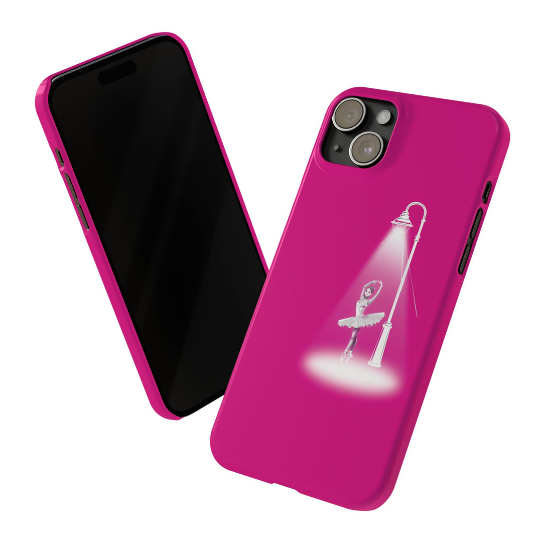 Slim Pink Ballet Dancer Spotlight Gift for Her Cute Phone Cases for Iphone 16 Pro Max | iPhone 15 Case | iPhone 15 Pro Max Case, Iphone 14, 13, 12, 11, 10, 8, 7 - Studio40ParkLane