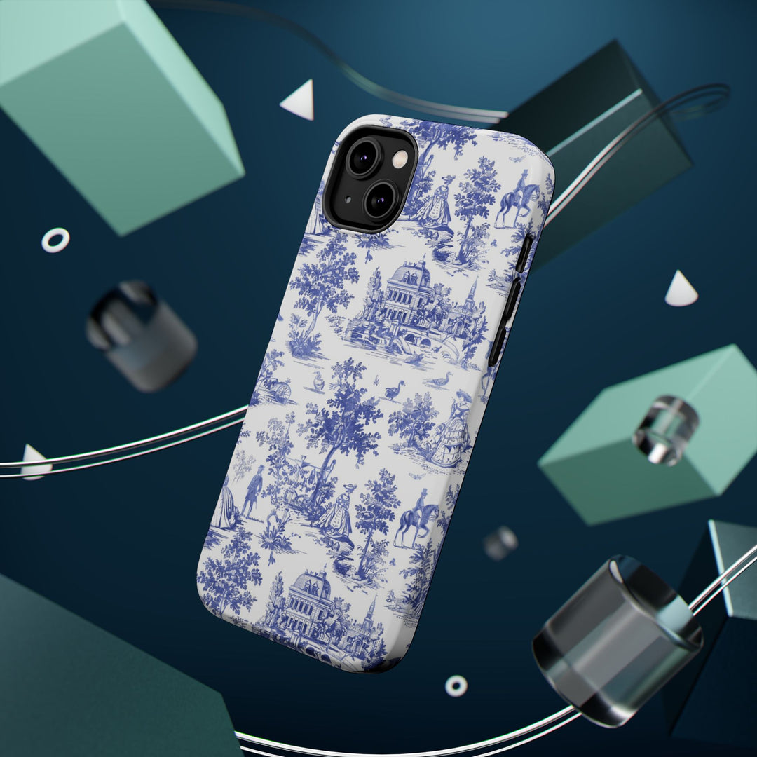 Blue Toile Magnetic Impact-Resistant Cute Phone Case for Iphone 16, iPhone 15 Pro Max Plus 14, 13, 12, 11 Gift for her - Studio40ParkLane