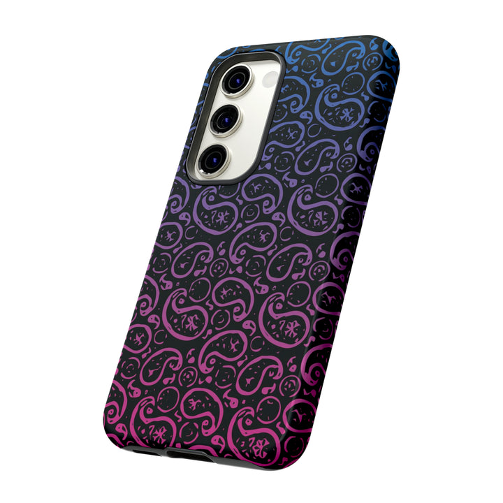 Cool Phone Case | Aesthetic Phone Case | Paisley Blue Pink Black | For Samsung Galaxy S23, S22, S21, S20 | Luxury Double Layer | Cute - Studio40ParkLane