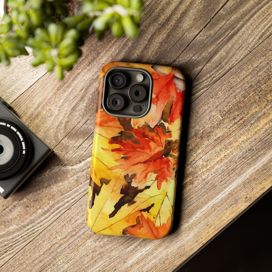 Impact Resistant, Fall Leaves, Cute Phone Cases for Samsung S24, S23, S22, S21, IPhone 15 pro Iphone 14 pro Iphone 13 IPhone 12 Iphone 11 - Studio40ParkLane