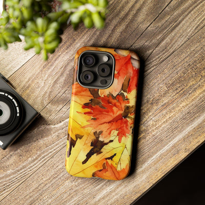 Impact Resistant, Fall Leaves, Cute Phone Cases for Samsung S24, S23, S22, S21, IPhone 15 pro Iphone 14 pro Iphone 13 IPhone 12 Iphone 11