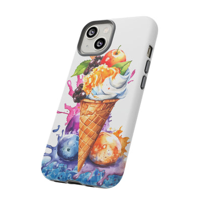 Impact Resistant, Summer Ice Cream Cone, Cute Phone Cases for Samsung S24, S23, S22, S21, IPhone 15 pro Iphone 14 pro Iphone 13 IPhone 12 Iphone 11