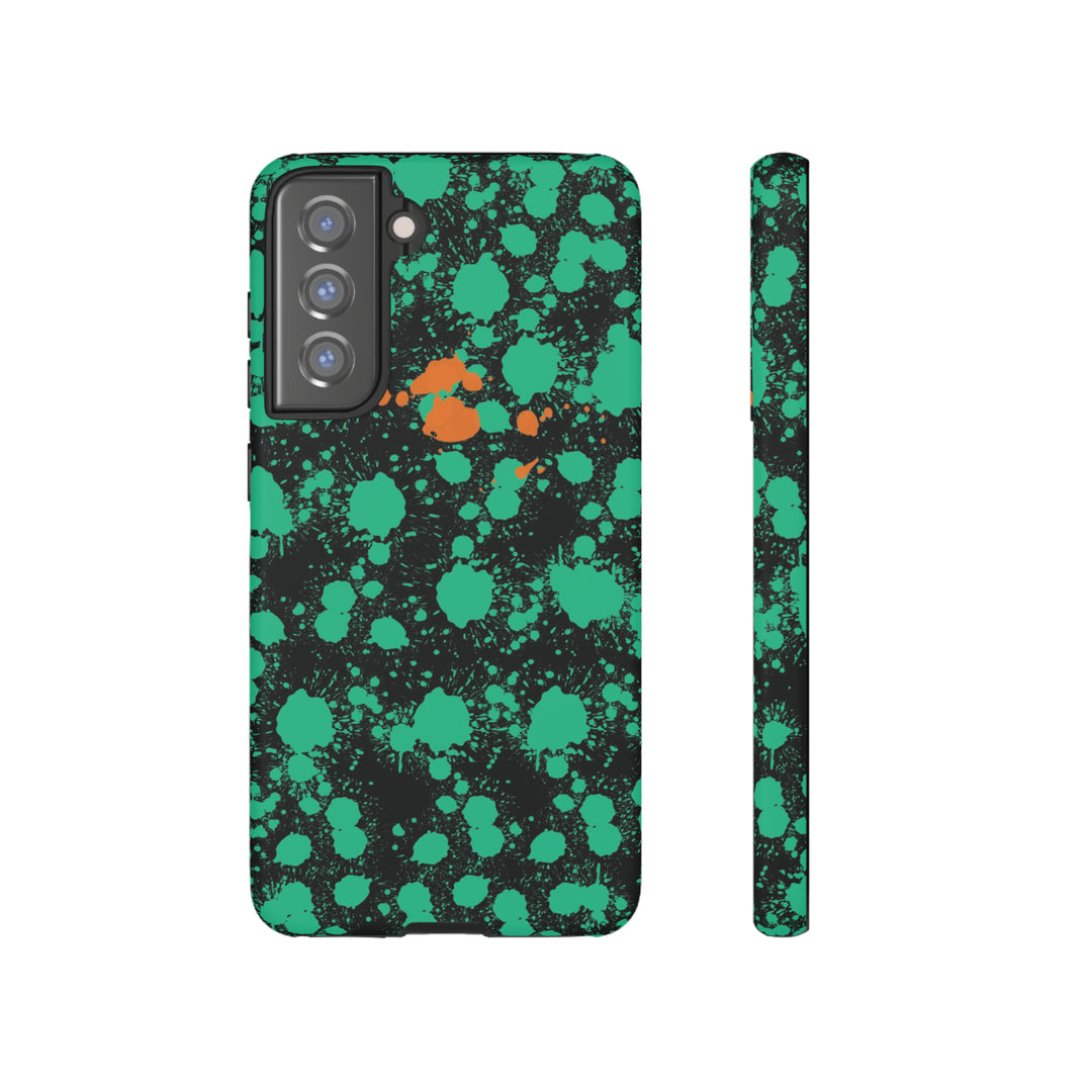 Cute Samsung Phone Case | Aesthetic Samsung Phone Case | Paint Splash Green Orange | Galaxy S23, S22, S21, S20 | Luxury Double Layer | Cool - Studio40ParkLane