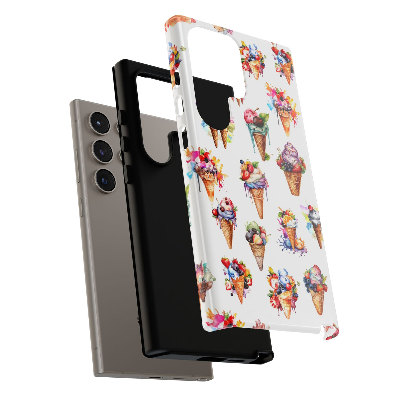 Impact Resistant, Summer Icecream, Cute Phone Cases for Samsung S24, S23, S22, S21, IPhone 15 pro, Iphone 14 pro, Iphone 13 IPhone 12, Iphone 11