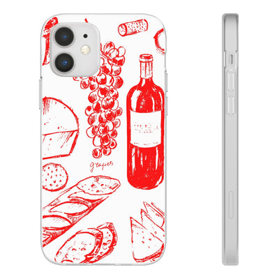 Cute Flexi Phone Cases, French Food Wine Red, Compatible with Samsung Galaxy S23, Samsung S22, Samsung S21, Samsung S20, Galaxy S20 Ultra