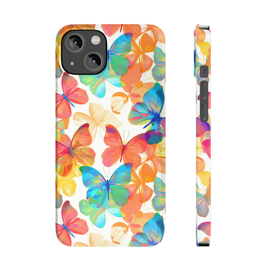 Slim Cute Phone Cases for Iphone - | iPhone 15 Case | iPhone 15 Pro Max Case, Iphone 14 Case, Iphone 14 Pro Max, Iphone 13, Summer Bright Butterflies - Studio40ParkLane