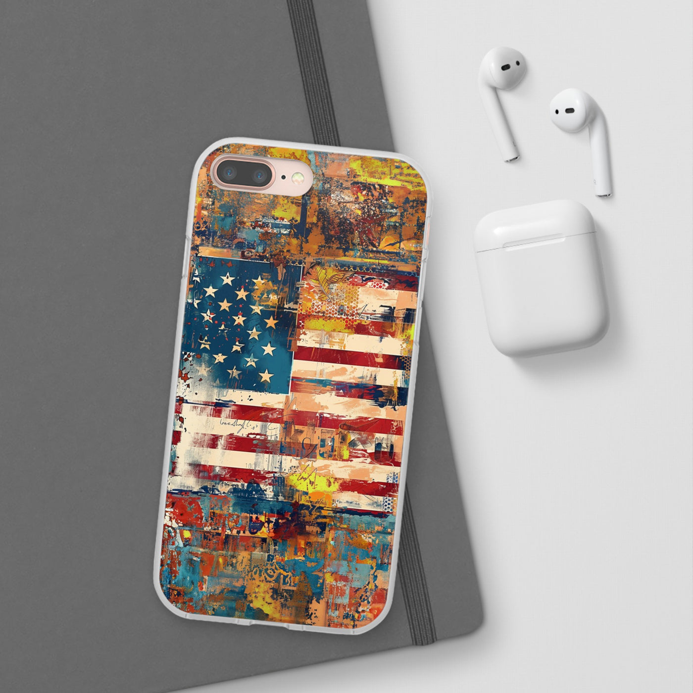 Cute Flexi Phone Cases, US Flag Abstract, Compatible with Samsung Galaxy S23, Samsung S22, Samsung S21, Samsung S20, Galaxy S20 Ultra