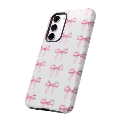 Pink Bows Cute Phone Case, for IPhone 16 Pro Max | Iphone 15, Iphone 14, IPhone 13 Case, 11 8 7, Samsung Galaxy S24, S23, S22, S21, 2 Layer Protection