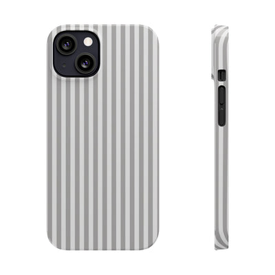 Slim Light Grey Striped Cute Phone Case for Iphone 16 - | iPhone 15 Pro Max Case | iPhone 14 Case Iphone 13 12 11 10 9 8 7 Gift for Her - Studio40ParkLane