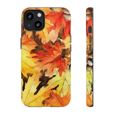 Impact Resistant, Fall Leaves, Cute Phone Cases for Samsung S24, S23, S22, S21, IPhone 15 pro Iphone 14 pro Iphone 13 IPhone 12 Iphone 11