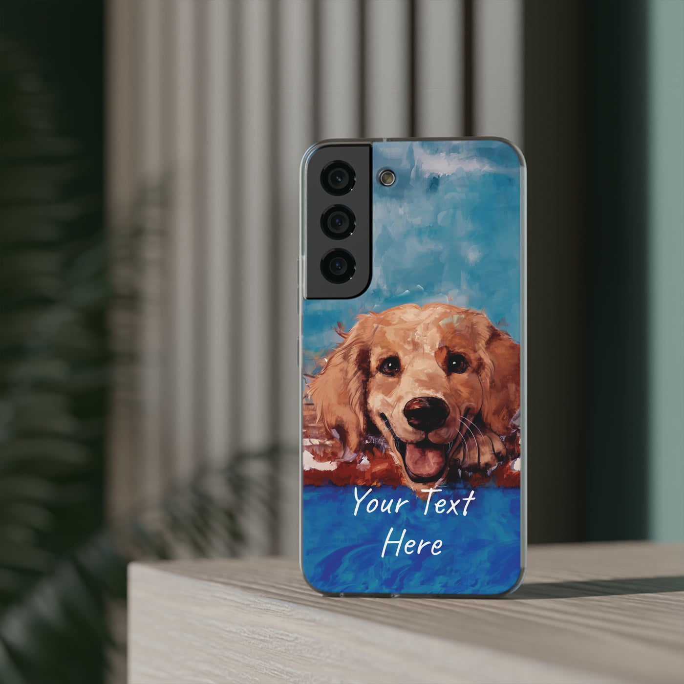 Personalized Cute Flexi Samsung Phone Cases, Golden Retriever Dog Galaxy S23 Phone Case, Samsung S22 Case, Samsung S21 Case, S20 Plus