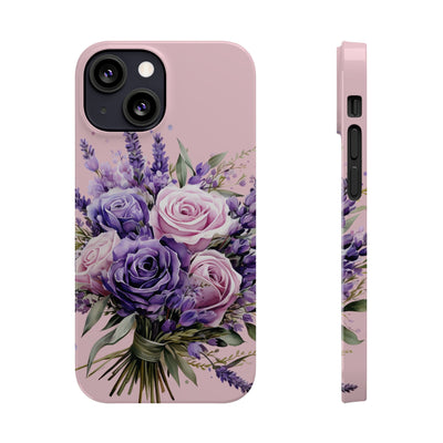 Slim Lavender Bouquet Flowers Cute Phone Cases for Iphone 16 Pro Max | iPhone 15 Case | iPhone 15 Pro Max Case, Iphone 14, Iphone 14 Pro Max, Iphone 13 12 11 8 7