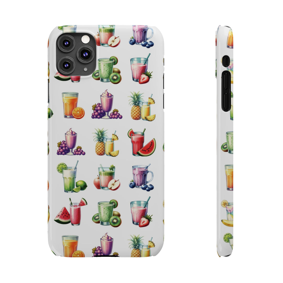 Slim Cute Phone Cases for Iphone - | iPhone 15 Case | iPhone 15 Pro Max Case, Iphone 14 Case, Iphone 14 Pro Max, Iphone 13, Tropical Summer Fruit Cocktail - Studio40ParkLane