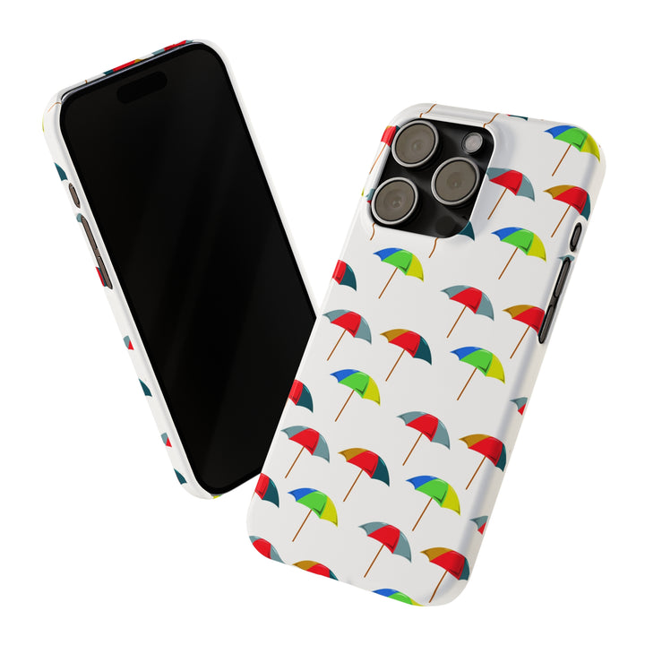 Slim Cute Phone Cases for Iphone - | iPhone 15 Case | iPhone 15 Pro Max Case, Iphone 14 Case, Iphone 14 Pro Max, Iphone 13, Colorful Beach Parasol - Studio40ParkLane