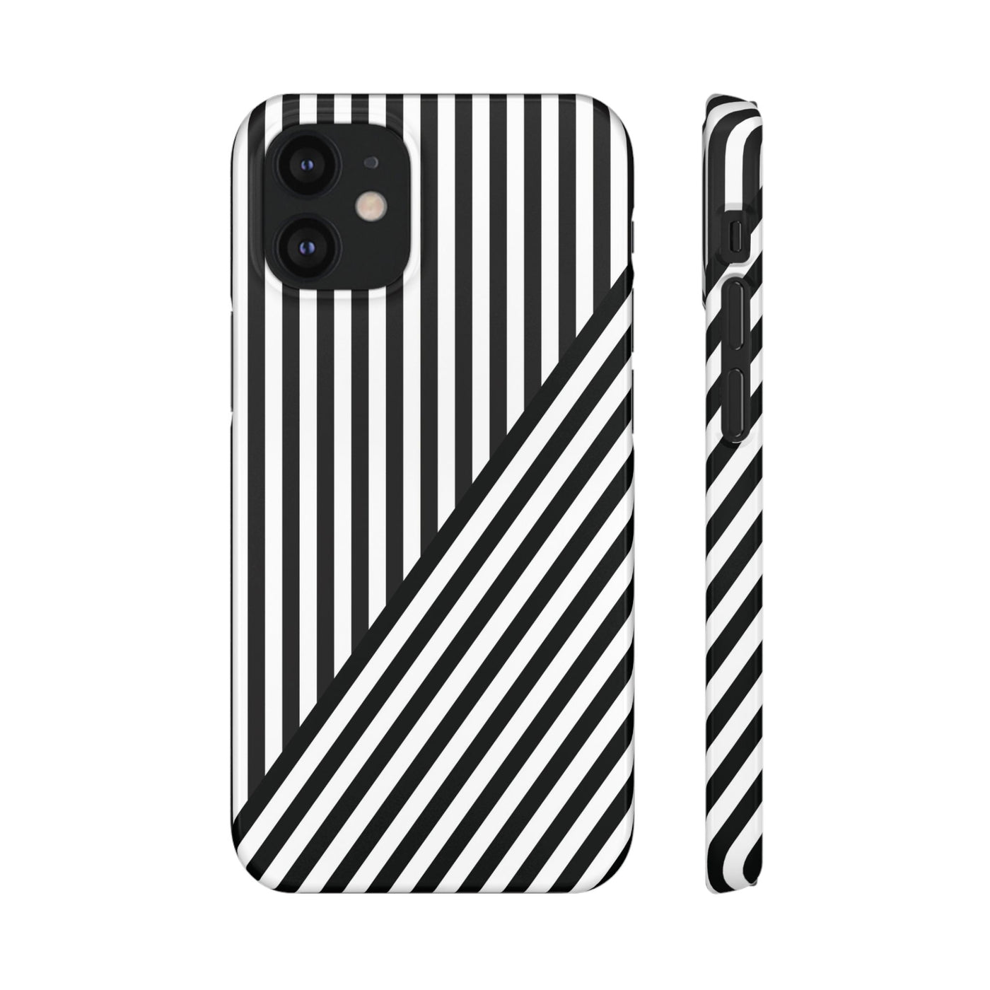 Aesthetic Black White Stripes Cute Phone Case Sleek Snap - For iPhone 17 Pro Max iPhone 16 Pro iPhone 15 Iphone 14 Plus 13 Pro 12 11 10 Gift - Studio40ParkLane