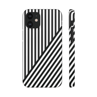 Aesthetic Black White Stripes Cute Phone Case Sleek Snap - For iPhone 17 Pro Max iPhone 16 Pro iPhone 15 Iphone 14 Plus 13 Pro 12 11 10 Gift - Studio40ParkLane