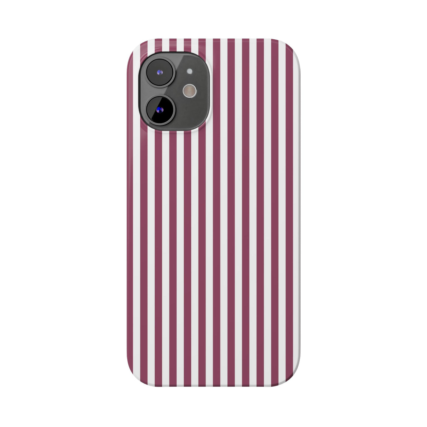 Slim Claret Red Striped Cute Phone Case for Iphone 16 - | iPhone 15 Pro Max Case | iPhone 14 Case Iphone 13 12 11 10 9 8 7 XS X Gift for Her - Studio40ParkLane