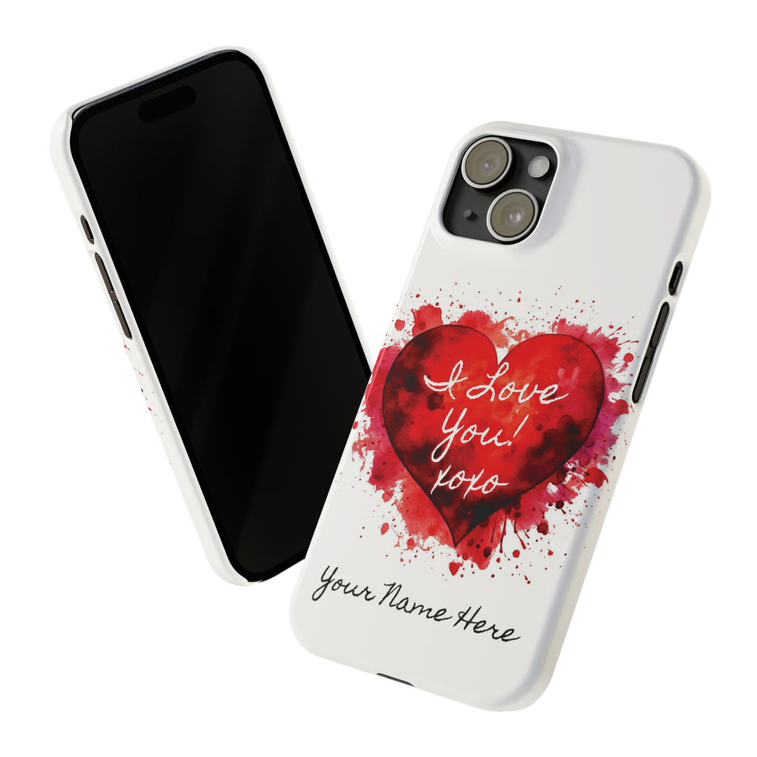 Slim Personalized Slim Cute iPhone Cases - | iPhone 15 Case | iPhone 15 Pro Max Case, Iphone 14 Case, Iphone 14 Pro Max, Iphone 13, Valentine Heart Love - Studio40ParkLane
