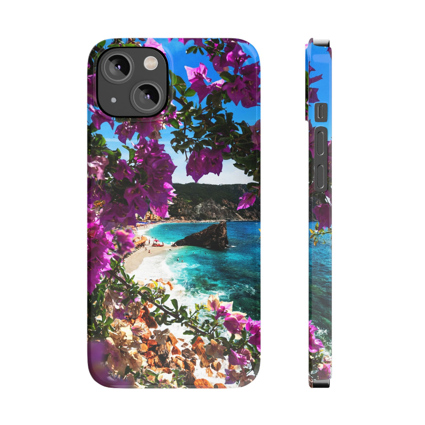 Slim Bougainvillea Sea View Cute Phone Cases for Iphone  | iPhone 15 Case | iPhone 15 Pro Max Case, Iphone 14, Iphone 14 Pro Max, Iphone 13